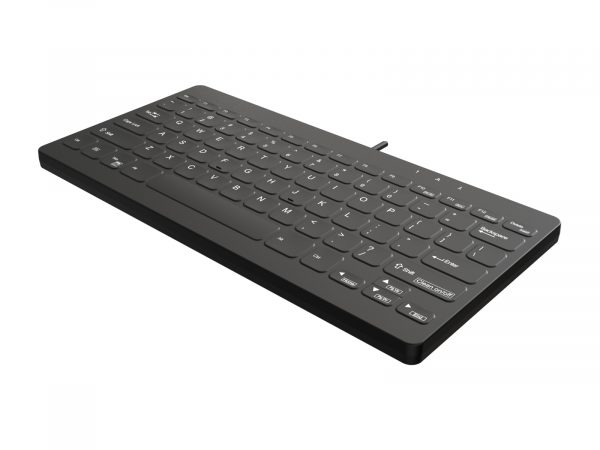 KBA-CK78-BNUN-US (isometric view) isometric view of black USB keyboard