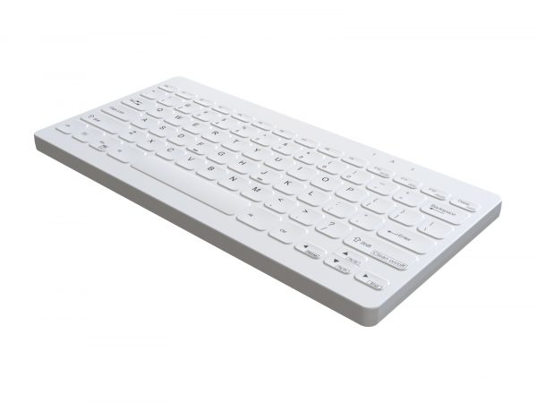 KBA-CK78-WNBN-US (isometric view) isometric view of 78-key white Bluetooth keyboard