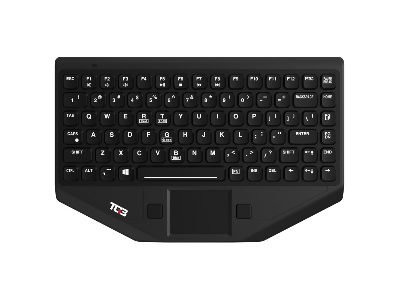 BLTXR: Bluetooth Rugged Rubber Backlit Keyboard