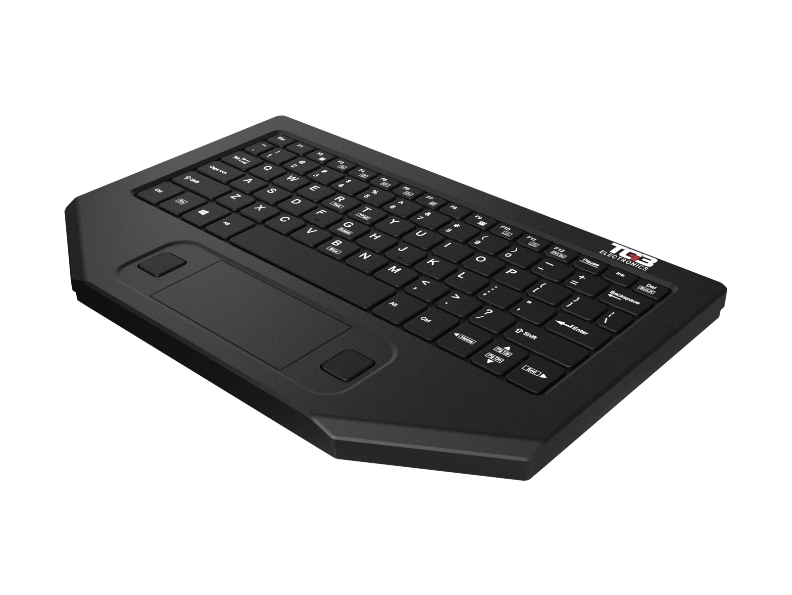 KBA-BLTXR-LPBT-US (isometric view) BLTXR rugged, low-profile keyboard (isometric view)